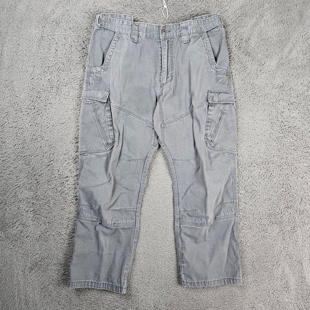 Guide Gear Mens Gray‎ Cotton Canvas Cargo Work Pants 34x29 Tactical Utility